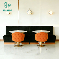 Table ronde en marbre pour café, mobilier de restaurant, ensemble table et chaises, banquette de restaurant