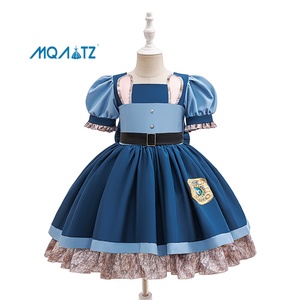 Abito Estivo alla Moda per Bambine, Costume da Principessa con Colletto Quadrato, Stile Dolce, Abbigliamento per Bambini - Product Image 1