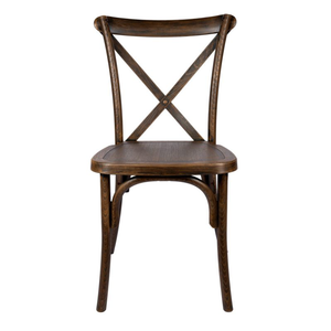 เก้าอี้รับประทานอาหารแบบไขว้หลังไม้โอ๊คสีเข้มสีกากีเข้มสำหรับโรงนาจัดงานแต่งงานงานเลี้ยงห้องนอนโรงเรียนโรงแรม - Product Image 2