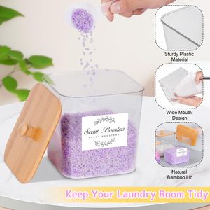 3 Pack Large Plastic Organizer <b>Laundry</b> Room Detergent <b>Storage</b> <b>Organization</b> and Container Jars with Lids - Product Image 4