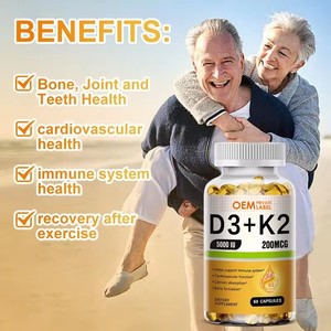 Cápsulas Blandas de <span class=keywords><strong>Vitamina</strong></span> D3 K2 OEM <span class=keywords><strong>2</strong></span> en 1, Vitaminas D y <span class=keywords><strong>K</strong></span>, Suplemento para la Salud Ósea, Cardíaca e Inmunológica con Aceite de Coco - Product Image 6