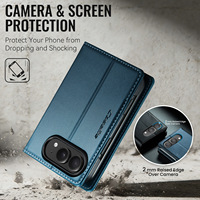 Étui portefeuille pliable en cuir CaseMe 023 pour iPhone Duo avec blocage RFID et recharge sans fil