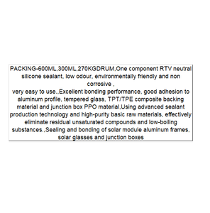 Scellant en silicone photovoltaïque professionnel pour l'installation de panneaux solaires, résistant aux intempéries à long terme, adhésif PV - Product Image 6