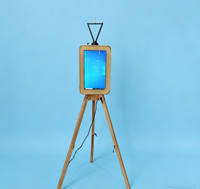 Photomaton portable en bois étanche de haute qualité, compatible avec les smartphones et les appareils photo reflex vintage
