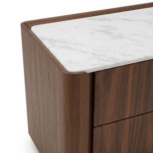 Cómoda de Noche de Madera Maciza de Estilo Moderno y Tono Brillante con Cajón Deslizable para Organización de Almacenamiento Nocturno en Dormitorios Residenciales - Product Image 6