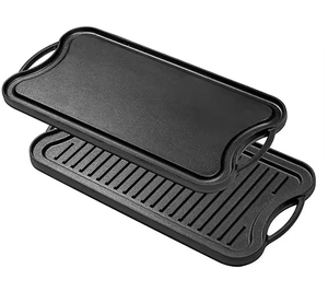 Plaque de cuisson rectangulaire <span class=keywords><strong>en</strong></span> fonte noire à revêtement antiadhésif pour huile végétale, prix abordable - Product Image 3