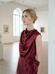 Đầm váy satin quấn cổ lửng - Product Image 4