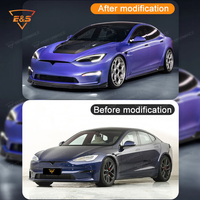 Kit Completo de Carrocería para Automóvil, Piezas de Tuning Exterior, Kit de Carrocería para Tesla Model S, Actualización a Estilo V, Kit de Carrocería de Fibra de Carbono Seca, Kit Aerodinámico