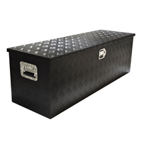 Boîte à outils pour camion en aluminium noir, étanche et verrouillable