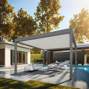 <span class=keywords><strong>Prix</strong></span> d'usine, gazebo de jardin moderne personnalisé, <span class=keywords><strong>pergola</strong></span> en aluminium à ouverture/fermeture électrique, toit à lames écologique pour toutes les saisons - Product Image 2