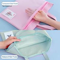 Bolsa de malla con cremallera de 11x13.7 pulgadas, 2 piezas, bolsa impermeable grande de doble bolsillo con asa, tamaño A4, almacenamiento de documentos plegable
