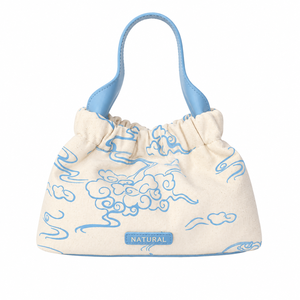 Bolsa de Mano de Lona de Alta Calidad con Diseño de Rayas y Cierre Magnético, Diseño Único para Compras y Desplazamientos en Verano - Product Image 6