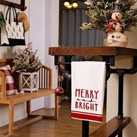 Lot de deux torchons de cuisine imprimés de Noël, sans peluches, réutilisables, pour la maison, décoration champêtre, cadeau de fêtes