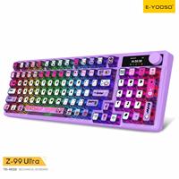 Teclado Mecánico para Juegos con Montaje Gasket y Conmutación en Caliente de Tres Modos, Retroiluminación RGB, Macros Programables, Inalámbrico