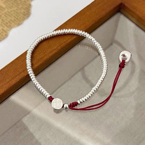 S925 Sterling Silver <b>Bracelet</b> Women Red <b>Rope</b> Charm <b>Bracelet</b> Everyday Wear Fine Jewelry - Product Image 2