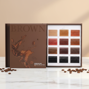 Наращивание ресниц LasheX: отдельные пучки, объемные, коричневые, темно-коричневые, мягкие шелковые ресницы в палетке - Product Image 1