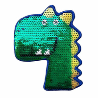 Patchs brodés personnalisés écologiques avec motifs fleurs et dinosaures, thermocollants, mignons et de style dessin animé pour vêtements, chapeaux et sacs