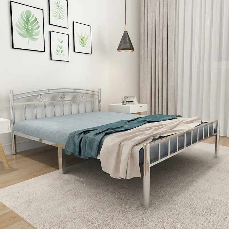 Servicio personalizado, muebles de dormitorio, marco de hierro moderno, cuna, cama de metal, diseño, cuna individual