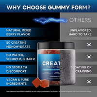 Gummies de créatine avec 10g de protéines pour la vitesse, la performance mentale, la concentration, l'énergie et la réactivité en étude et examens – Végétaliennes pour adultes
