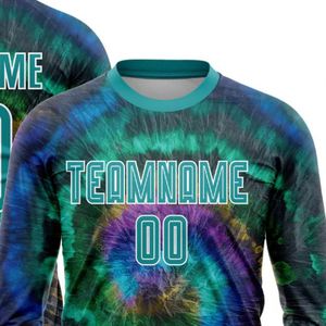 Nueva Camiseta de Fútbol de Manga Larga Premium Sublimada con Efecto Tie Dye, Camiseta de Entrenamiento de Fútbol Transpirable de Secado Rápido para Hombre - Product Image 4