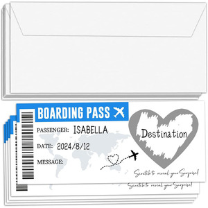 Tarjeta dorada para rascar, regalo de cumpleaños DIY, billete sorpresa, papel de aluminio para rascar, billete de viaje, tarjeta de embarque para niños y adultos - Product Image 3