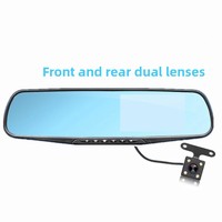 Caméra de tableau de bord DVR pour voiture avec détection de mouvement, enregistrement en boucle, caméra avant et arrière, 10 43'' 1080P 140°