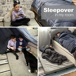 Portable Floor <strong>Mattress</strong> &amp; Guest Bed 3" Memory Foam <strong>Roll</strong> <strong>Out</strong> in Seconds Twin Single Kid Guest Car Camping Dorm Travel Essentials - Product Image 5