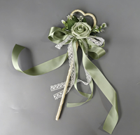 Bouquet de roses artificielles personnalisable pour mariage avec sceptre de mariée et baguette magique pour enfants - Arrangements faits main longue durée
