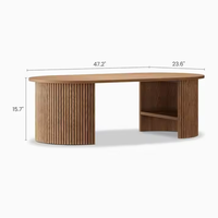 MAY HOME Meubles Table basse Meubles de salon Table basse ovale en bois Tables basses de luxe modernes