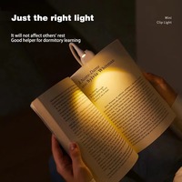 Lampe de lecture LED mini moderne, 3 niveaux de luminosité réglables, rechargeable par USB, à clipser, pour étude, voyage, chambre, dortoir