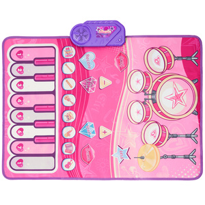 Tapis de danse LED rose pour enfants, clavier de piano interactif, tapis de jeu, batterie électronique, jouet de sol, fonctionne sur piles - Product Image 2