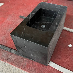 Newstar moderne Nero Marquina évier en marbre <span class=keywords><strong>noir</strong></span> lavabo <span class=keywords><strong>noir</strong></span> vanité évier marbre salle de bain armoire - Product Image 5