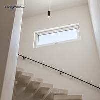 Fenêtre à auvent avec moustiquaire en alliage d'aluminium, double vitrage insonorisé, battante, pour projet d'appartement