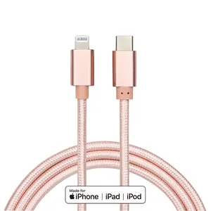 Nylon bện màu Sạc Dây MFI chứng nhận Loại C để IOS USB 8Pin Cáp dữ liệu cho Iphone