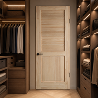 Porte intérieure pré-montée à âme pleine en bois, à 2 panneaux à persiennes, pour chambre, placard, ventilation et garde-manger