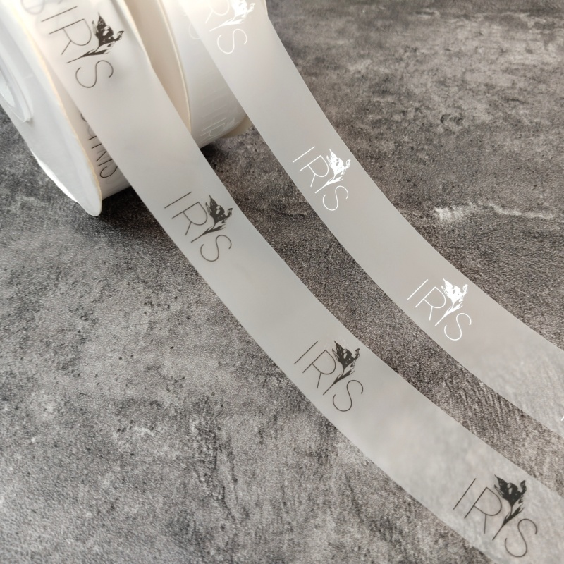 Screen Printed Logo Floral Transparent Waterproof Ribbon TPU Ribbon Christmas Valentine's Day Custom Ribbon With LOGO
