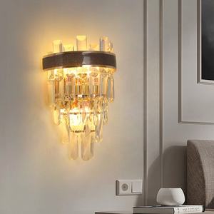 Lampada da parete in cristallo con illuminazione del corridoio del corridoio dell'hotel moderno personalizzato - Product Image 1