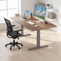 Elevate Desk Workspace - Cadre de bureau assis-debout premium à double moteur et trois niveaux avec automatisation fluide et mémoire personnalisée