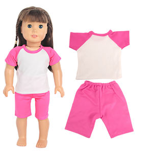 Ensemble T-shirt et pantalon en dacron MSYO pour poupées américaines de 18 pouces - Jouet modèle, jouet en peluche, jouet miniature DIY pour filles - Product Image 3