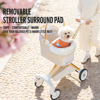 Poussette pliable légère pour animaux de compagnie 2-en-1 avec panier détachable, chariot pour chien et chat, portable, voyage, OEM personnalisé