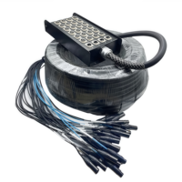 Boîtier de scène professionnel 28 canaux XLR, boîtier de jonction audio pour microphones avec câble de signal pour studio d'enregistrement