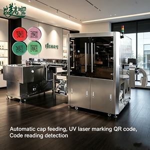Línea de Codificación de Tapas para Productos Lácteos de Alta Velocidad con Código <span class=keywords><strong>QR</strong></span> Dinámico y Rechazo Automático, con Certificación CE, ISO9001 (MC-L400) - Product Image 1