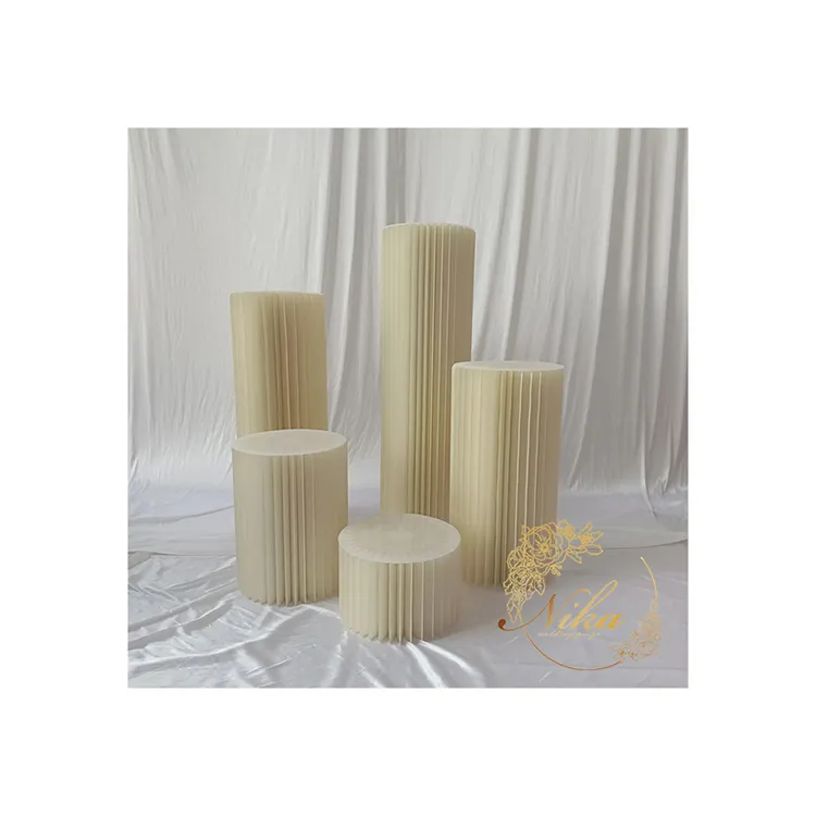 Support de gâteau en papier pliable Colonnes Socles d'affichage pour décoration de fiançailles de mariage