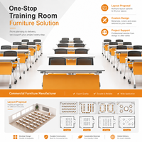 Table de formation modulaire extensible moderne avec structure métallique et roulettes pour projets commerciaux, bureaux et salles de classe