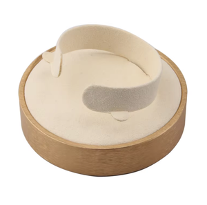 Support de présentation de bijoux en microfibre de luxe avec base ronde portable et revêtement en daim pour bagues, boucles d'oreilles, colliers, bracelets - Product Image 6