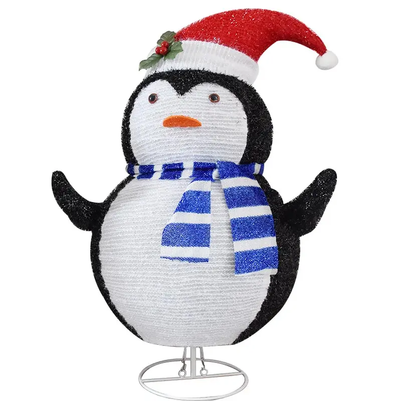 70 cm 3D 는 강화된 빨간 스카프 주제 가벼운 변압기를 가진 백색 사랑스러운 긴 코 penguin 을 데웁니다