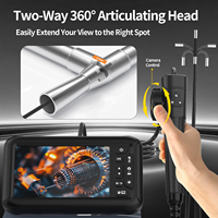 Alta Calidad 2-Way 180 °   Endoscopio Industrial Rotatorio para Vehículos, Cámara de Inspección HD, Boroscopio Impermeable IP67 de 6.0 mm, Pantalla IPS de 7 Pulgadas