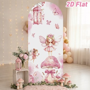 Nuevo Fondo <span class=keywords><strong>de</strong></span> Arco con Diseño <span class=keywords><strong>de</strong></span> <span class=keywords><strong>Hadas</strong></span> y Flores Rosas, Tela para Decoración <span class=keywords><strong>de</strong></span> Fiestas, Día del Niño, Decoración <span class=keywords><strong>de</strong></span> Escenarios Festivos, Tarjeta <span class=keywords><strong>de</strong></span> Bienvenida Impresa en Seda Láctea - Product Image 2