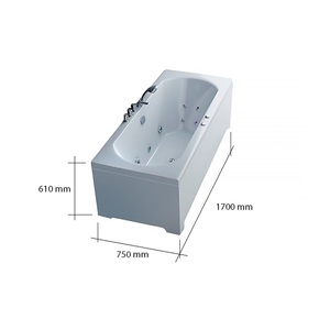 Baignoire spa intérieure Whirlpool VILLA GABRIELA 170 x 75 cm blanche avec jets de massage LED - Product Image 1