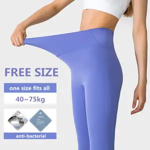Grosir gratis ukuran legging Yoga untuk wanita tanpa jejak olahraga ketat grosir contoh khusus dukungan Hip mengangkat Gym berlari Pan